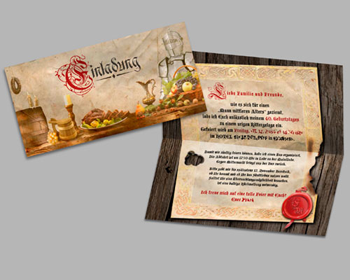 Einladungskarte Ritteressen